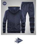 Riolio Hooded Sweat shirt+Pant 2-piece Sets Men Set Sports Suit Fleece Thickened Sportswear Casual Men Tracksuit Winter male Tracksuit