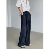 Riolio Summer New Linen Fabric Thin Wide Leg Pants Loose All-match Simple Stretch High Waist Solid Color Ice Silk Trousers