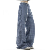 Riolio Men Checkered Casual Pants American Retro Loose Straight Pants Man Fashion Plaid Streetwear Spring New Hip Hop Trousers