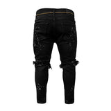 Riolio New 2024 Ripped Hole Jeans for Men Hip Hop Cargo Pant Distressed Denim Jeans Skinny Men Clothing Full Length Slim Trousers Male