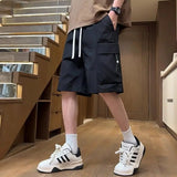 Riolio  Ice Silk Work Clothes Quick-drying Men Summer Thin Loose Five-point Casual Sports Pants