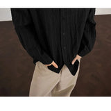 Riolio  Autumn New Design Pleated Men's Texture Casual Fashion High-end Loose Versatile Long-sleeved Shirt