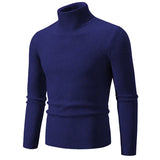 Riolio black turtleneck outfit men Cool New Trend Men's High Neck Sweater  Pullover Knitted Warm Casual Men Clothing  Knitted Sweater Men