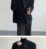 Riolio American Elegant Blazer Coat Autumn Winter High-end Wool Suit Men's Korean Style Loose Double-breasted Suit Vintage Jacket Chic