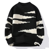 Riolio men's winter outfits Japanese Retro Colorblocking Pullover Sweater for Men 2024 Autumn Winter New Round Neck Sweater Unisex Knit Sweater