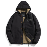 Riolio Men's Winter Jackets Plush Men's Cold Jacket Thickening Motorcycle Jacket Men's Jacket Hooded Parkas Lamb Fur Lining