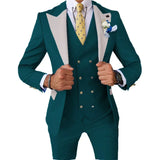 Riolio  Men's Slim Fit 3 Piece Tuxedo Suit Classic Formal Blazer Vest And Pant Set for Wedding Party Prom Business Casual Occasions