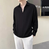 Riolio 2024 New Men's Top Lightly Mature Spring New Pullover Long Sleeve Shirt Casual  Anti-Wrinkle White Business Luxury Genuine Goods