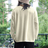 Riolio Spring And Autumn Korean Style Sweater Men's Casual Loose Plus Size men's Clothing Waffle Fabric Crew-neck Long-sleeved Pullover