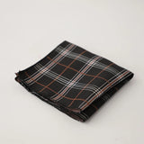 Riolio  24cm Korean Striped Plaid Pocket Square Men Young Boys Brown Casual Handkerchief Scarf Personalized Versatile Suit Pocket Towel
