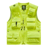 Riolio Outdoor Casual Fishing Vest Photography Spring and Autumn Men's Vest Multi-Pocket Tooling Quick-Drying Vest Cotton Workwear