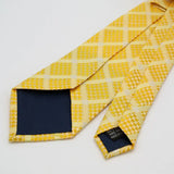 Riolio  Newest Tie Set 8CM Mens Necktie Handkerchief Neck Ties Sets For Man Yellow Color Plaids Stripes Jacquard Cravat Business Party