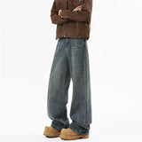 Riolio  High-quality Jeans men Wide Leg Jeans Male Loose Straight Denim Pants  Autumn Harajuku Blue Jean Trouser Streetwear Clothes 2025