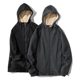 Riolio Winter Thicken Hooded cotton winter new plus cashmere men's casual lamb cashmere plus size Hoodie Plush coat L-8XL streetwear