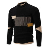 Riolio High Quality Men's New Autumn and Winter Casual Warm Color Block Sweater Knit Tops Man Clothes