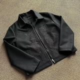 Riolio American Street Jacket Men Women Spring Korean Style Vintage Coat Trendy High-end Niche Design Embroidered Windbreaker Jacket