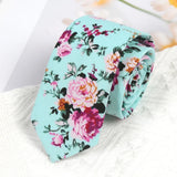 Riolio  New 100% Cotton Floral Ties for Men Women Elegant Flower Printed Necktie Dress Wedding Accessories Party Narrow Paisley Corbatas
