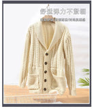 Riolio Korean Version Retro Hand-woven Twisted Twisted Sweater Men's Spring Autumn Thickened Sweater Lapel Cardigan Trendy Jacket Chic