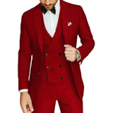 Riolio  Formal Elegant Men Suit Slim Fit 3 Piece Blazer Vest Pants Sets Tuxedo Set for Wedding Double Breasted Notched Lapel Men Suit