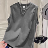 Riolio  Men's Solid Color Sleeveless Tank Top Crew Neck Loose Fit Comfortable Casual Summer Daily Multi-Color Vest