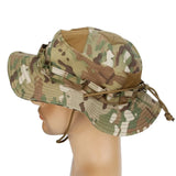 Riolio  New outdoor tactical Benny hat military fan round-brimmed  Velcro camouflage hat sunshade breathable  camping bucket hat