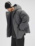 Riolio New American Thickened Warm Hooded Down Jacket Men Women Winter, Korean Casual Loose Deconstruction Design Cotton Jacket Chic
