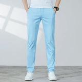 Riolio  4 Color 98% CottonCasual Men's Pants High-quality Luxury Business Classic Fashion Stretch Straight Slim Formal Suit Trousers