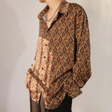 Riolio  Men's Retro Baroque Shirt American Shirt