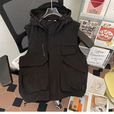 Riolio Outdoor Summer Thin Hat Vest Multi-ket Functional Workwear American Sle Youth Casual Faion Polyester Blend Fabric