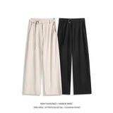Riolio  Black Suit Pants Men Fashion Society Mens Dress Pants Korean Wide Leg Pants Mens Office Formal Trousers Man Belt Suit Pants