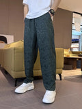 Riolio  New Men Summer Thin Jacquard Trendy and Fashionable Straight-leg Pants