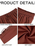 Riolio  Mens Vintage Medieval Lace Up Tapered Ankle Linen Pants For Themed Parties