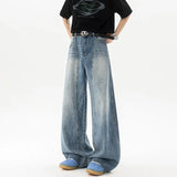 Riolio Wide Leg Washed Baggy Loose Fit High Waisted Vintage Denim Jeans Casual Streetwear Trendy Stretch Comfy Women Men Unisex Fashion