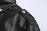 Riolio Men PU Leather Jacket Motorcycle Fashion Slim Fit Leather Coat