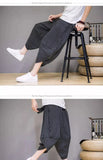 Riolio  Summer New Men Loose Seven-point Ice Silk Casual Carrot Lantern Harem Pants