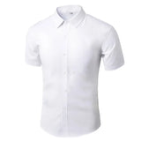 Riolio Men's Long Sleeve White Shirt Casual Business Formal Slim Fit Korean Style Professional Work Shirt Wrinkle-free Ironing