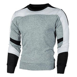 Riolio New Men's Casual Crewneck Sweatshirt Color Block Autum Spring Pullover Sweatshirts