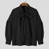Riolio  Mens Shirt Flowing Collar Dropped Shoulder Casual Shirt Autumn Streetwear Fashion Youth Campus Long-Sleeve Top Men'S Clothing