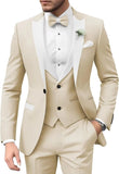 Riolio  3 Pieces Blazer Vest Pant Fashion Marriage Costume New Solid Suits for Men Slim Fit Groom Wedding Suits Tuxedo Best Man