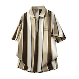 Riolio  Versatile Top Summer Polo Shirt Fashion Stripes Trendy Fit Stylish Comfortable High-Quality Daily Soft Lightweight Men's T-Shirt
