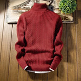 Riolio Male Sweater Winter Pullover Turtle Neck Men S Jumper White