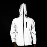 Riolio  Men's Outdoor Full Reflective Jacket Hooded Loose Windproof Night Shiny Coats Jackets Streetwear Fashion Windbreaker Men Women