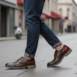 Riolio  New Casual shoes Retro Men's Derby Shoes Men Fashion Leather Shoes