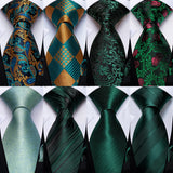 Riolio Gift Men Tie Teal Green Paisley Novelty Design Silk Wedding Tie for Men Handky cufflink Tie Set DiBanGu Party Business Fashion