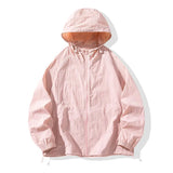 Riolio  Hooded Summer Jacket for Men Sun Protection Thin Outdoor Jackets Women Sunscreen Solid Color Unisex Couple Tops Men Clothes
