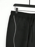 Riolio  Mens White Stripe Wide Leg Casual Pants Fall