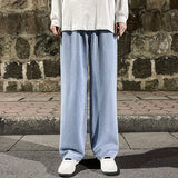 Riolio  Brand Men's Jeans Korean Version Student Casual Pants High Street Straight Loose Wide Leg Jeans Black Grey  Blue Baggy Jeans