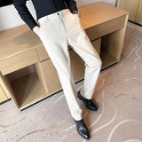 Riolio Fashion New Men Suit Pants New Casual Straight Slim Classic Business Formal Blazer Pants Trousers Male Brand Clothing