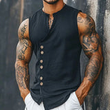 Riolio  Men's Vest Sleeveless Casual Sports T-Shirt Breathable Lightweight Soft Comfortable Fashion All-match Daily Workout Tops