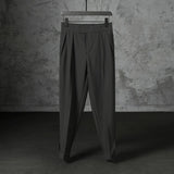 Riolio New Japanese Retro Velcro Male Suit Pants Light Luxury Straight Draped Business Casual Pants Premium Slim Elegant Ninth Trousers